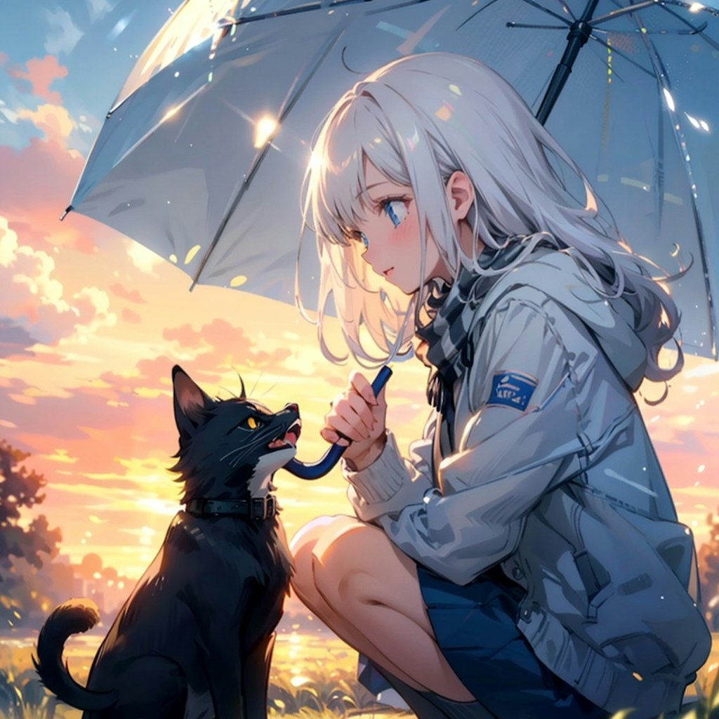 少女と猫