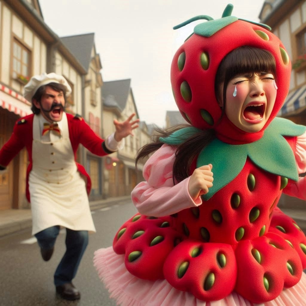 おとなしくショートケーキに乗れ〜！