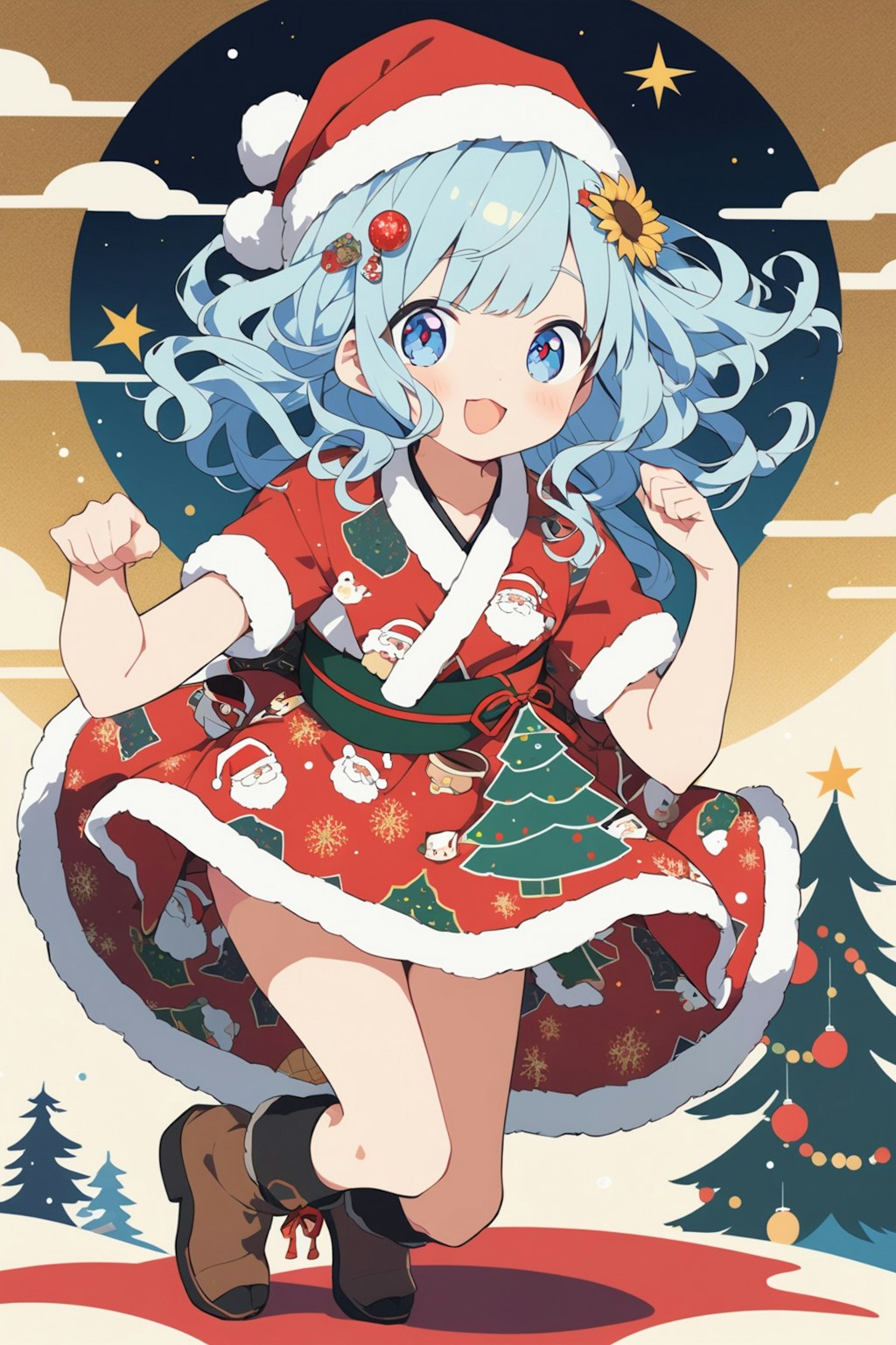 青髪ちゃんの和風クリスマス