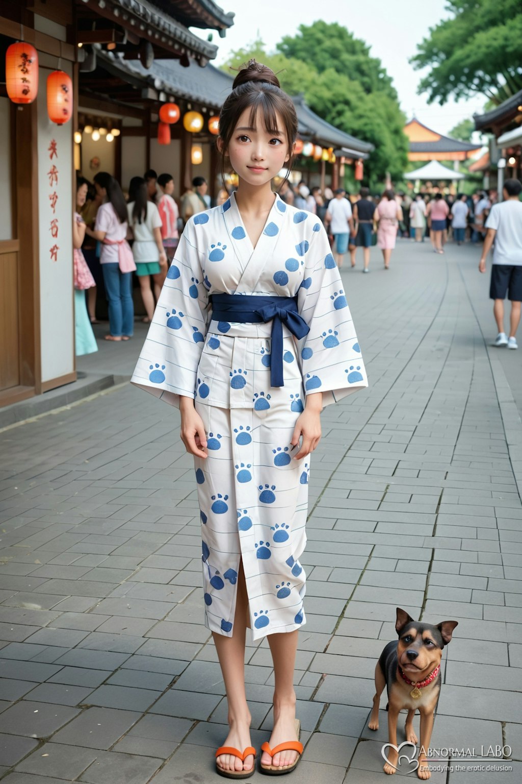 7枚）子犬と夏祭り♡