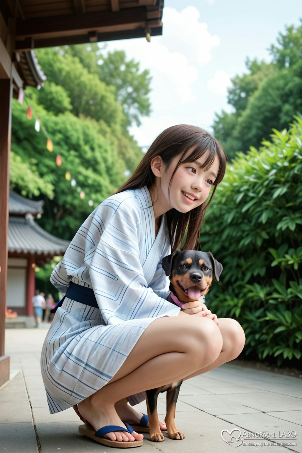 7枚）子犬と夏祭り♡