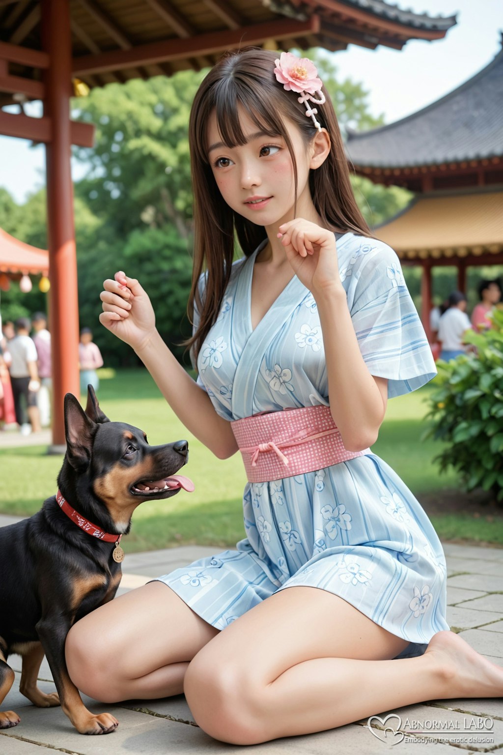 7枚）子犬と夏祭り♡