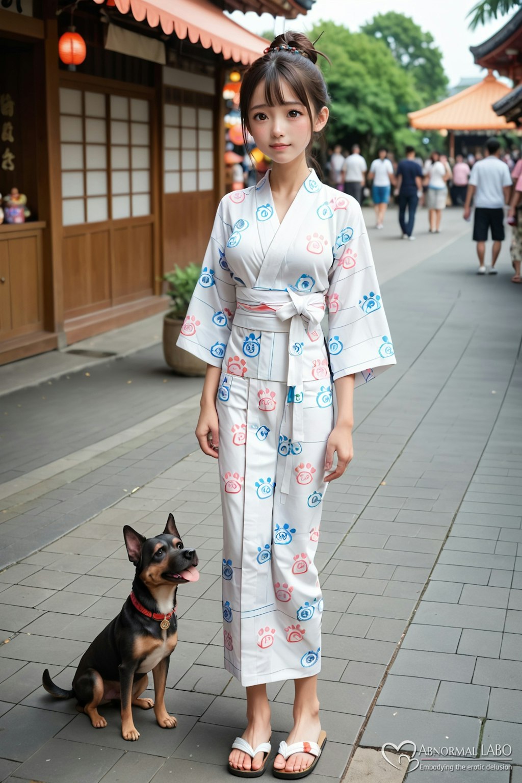 7枚）子犬と夏祭り♡