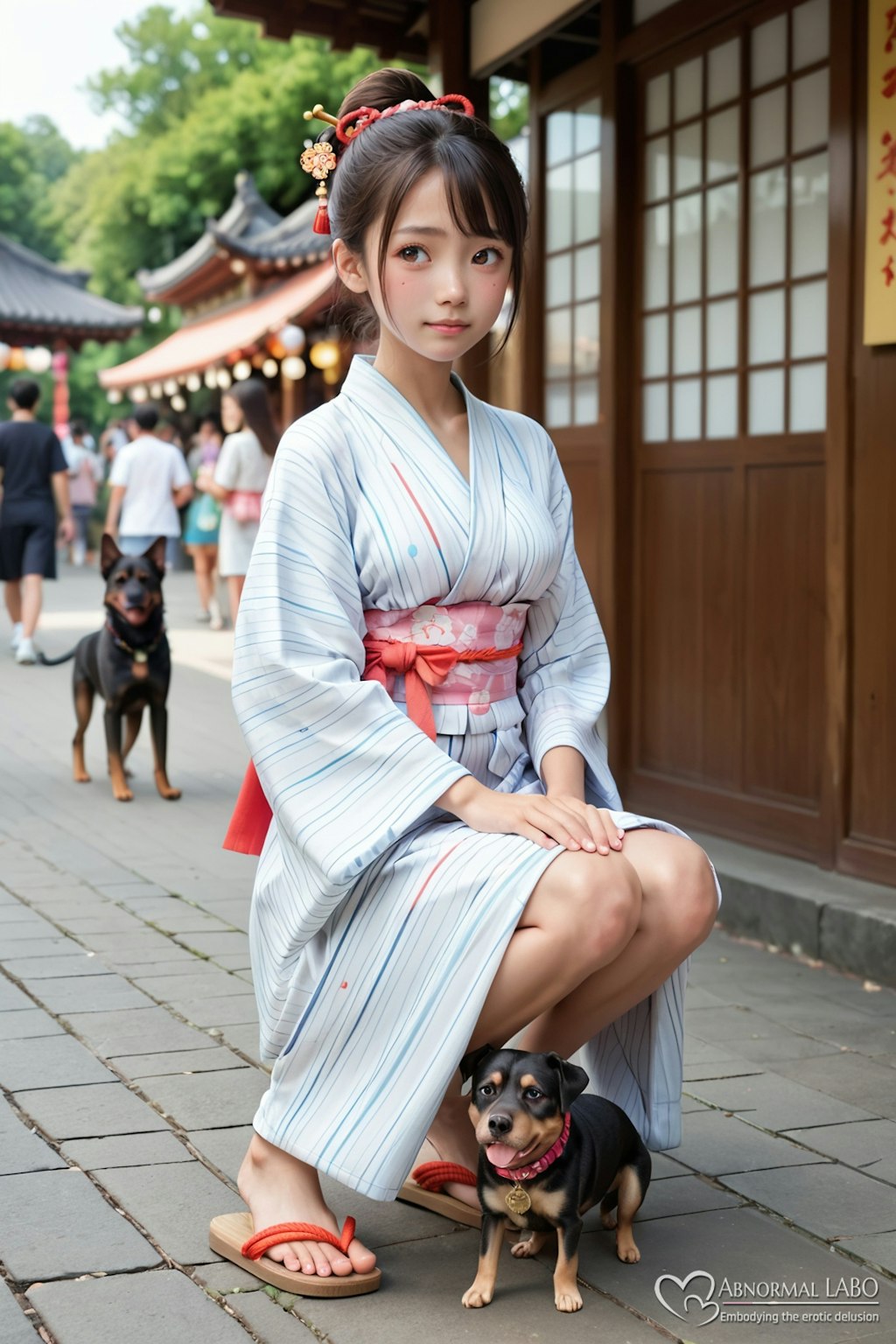 7枚）子犬と夏祭り♡