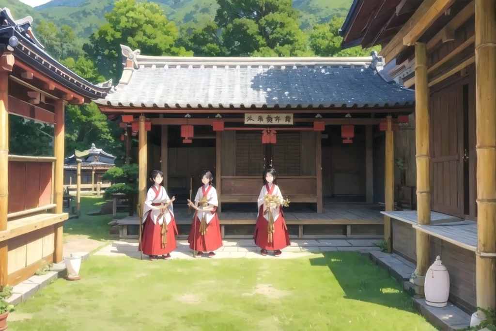 神社のすす払い