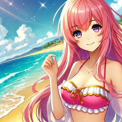夏！ビーチ！ピンク髪🌞