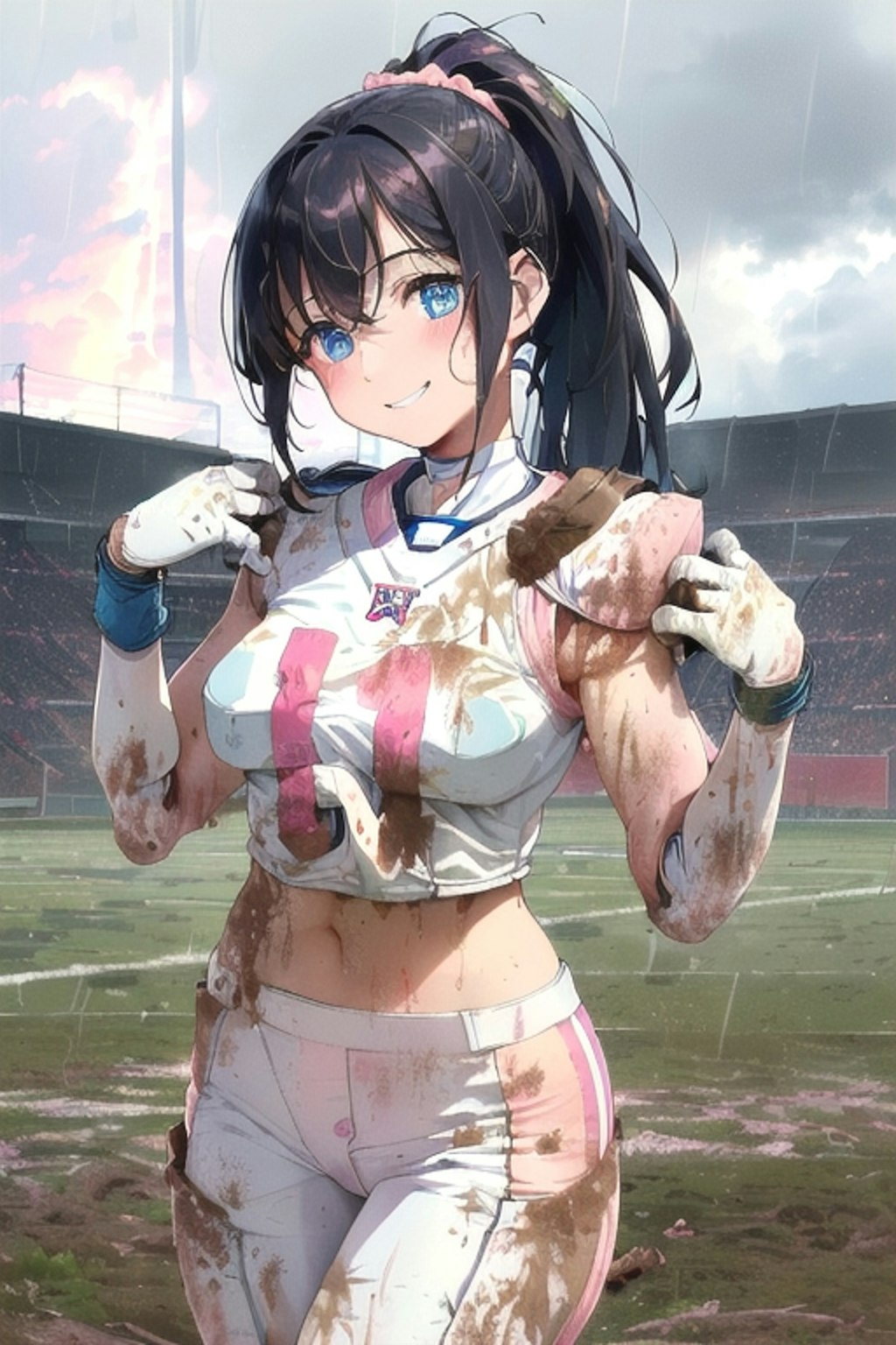 🏈泥まみれの女子アメフト 72