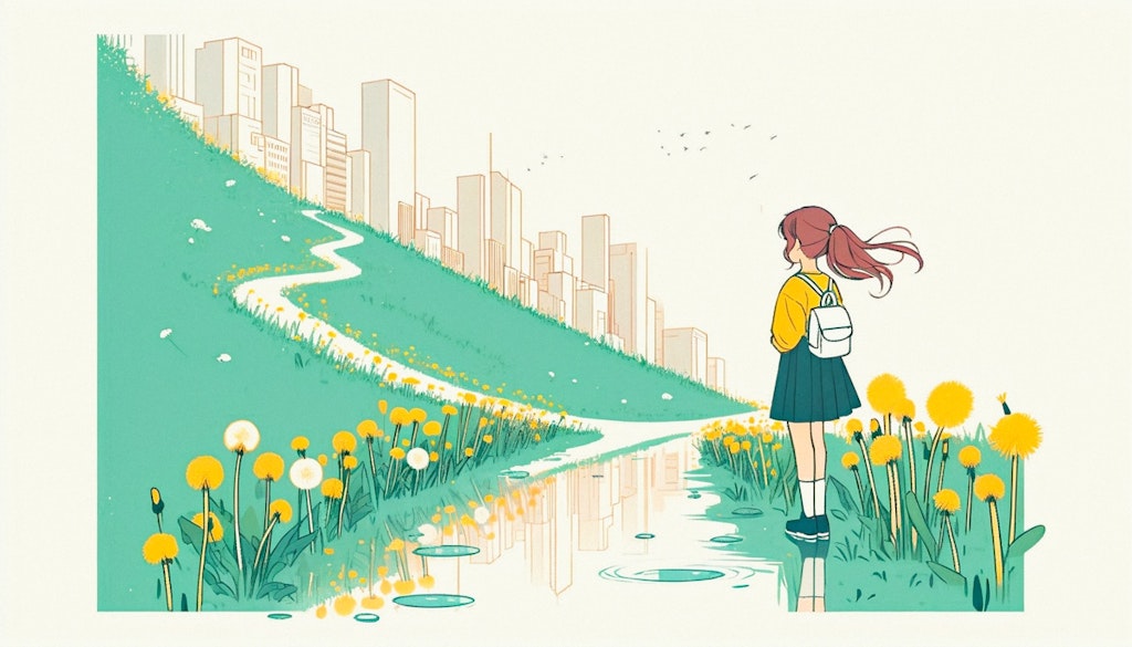 街と水たまり、少女231