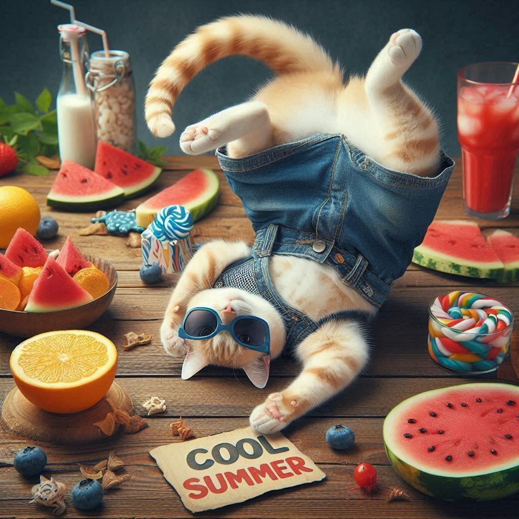 涼しい夏の猫