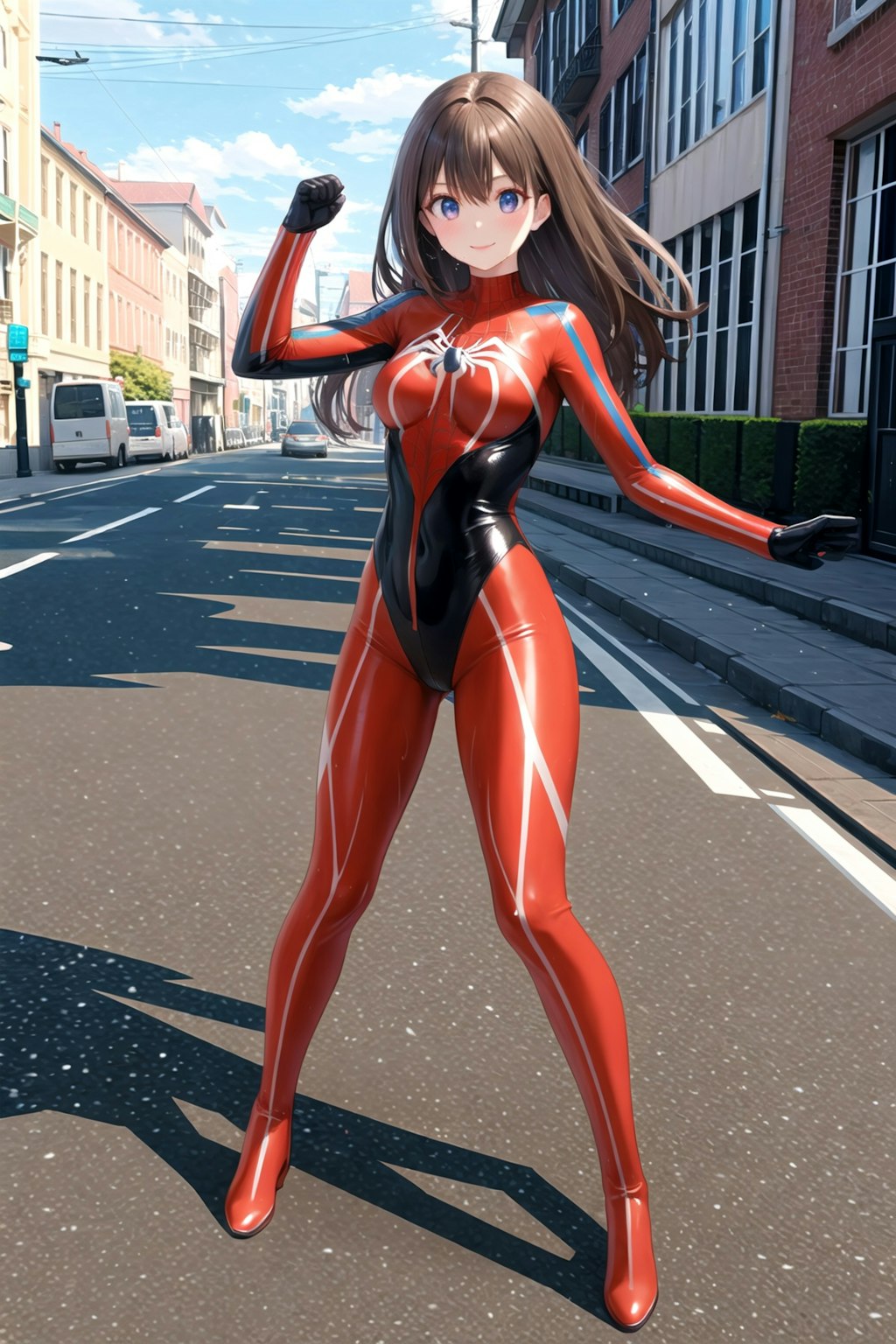 Spidergirl in the street