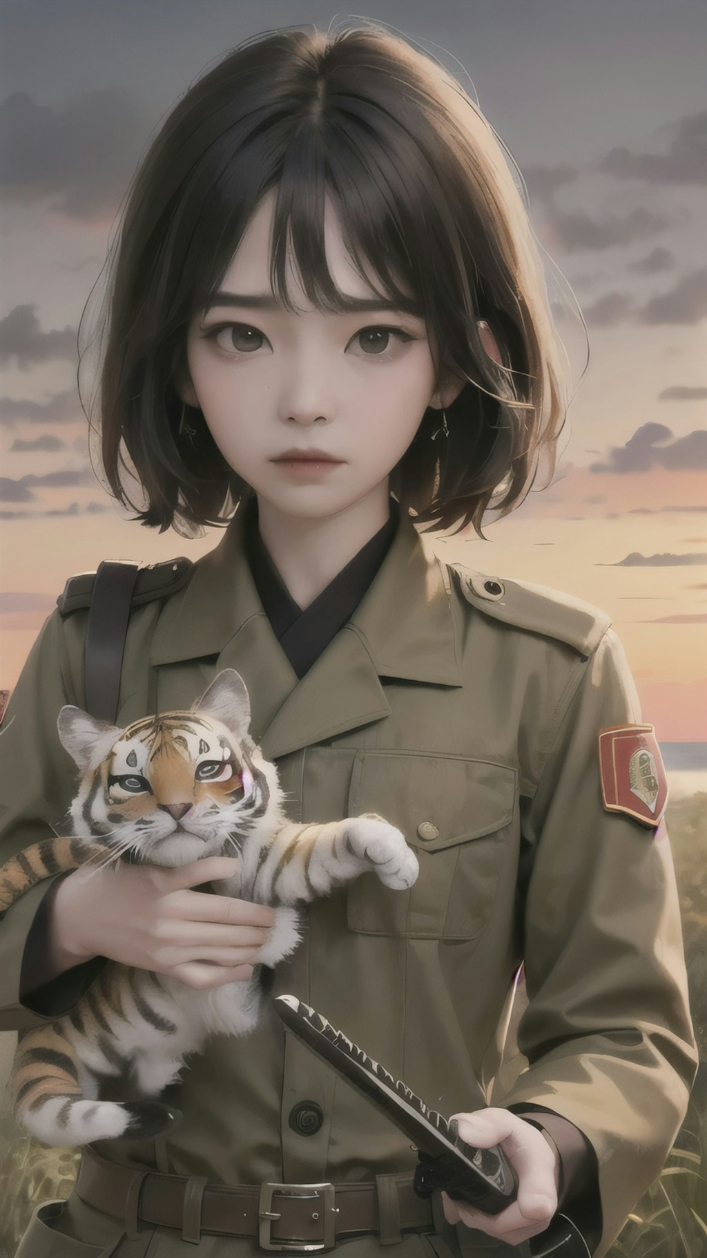 剣の猫と少女兵