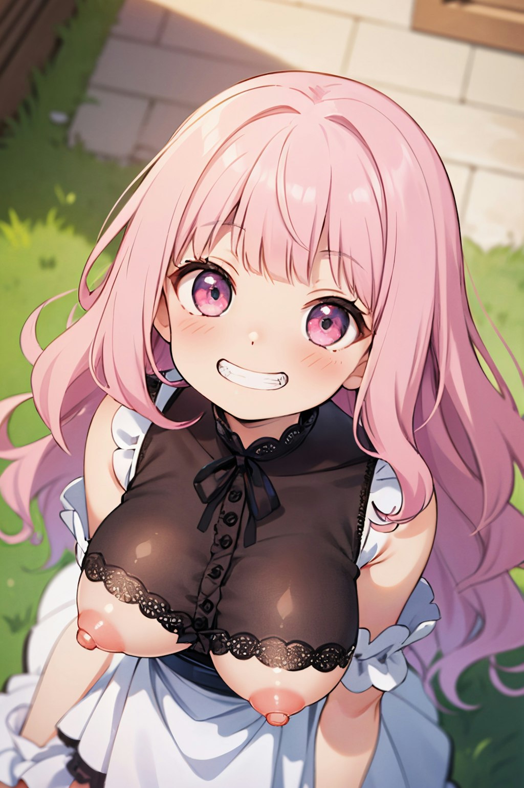ピンク髪娘がいろいろポロリ