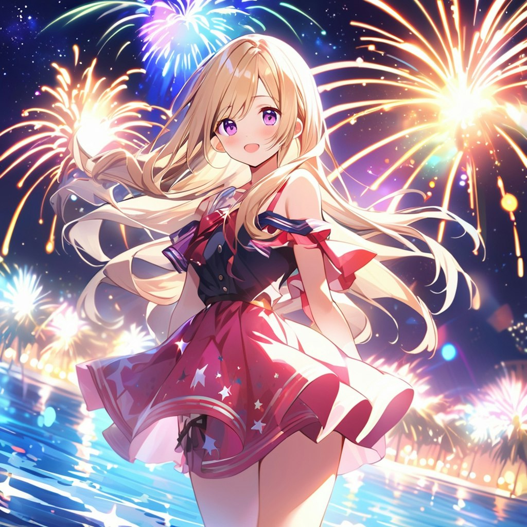 金髪アイドルと夜景デート