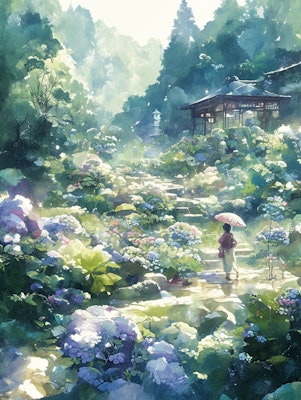 紫陽花の庭園