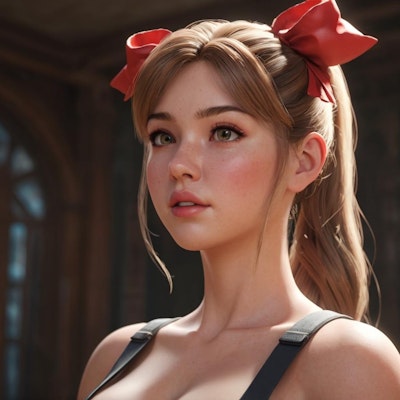 Beautiful red bow girl 2