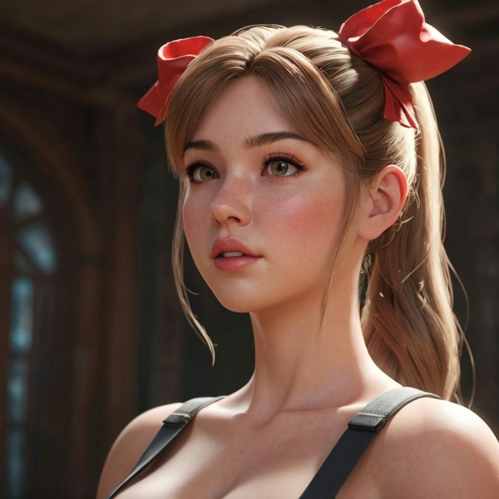 Beautiful red bow girl 2