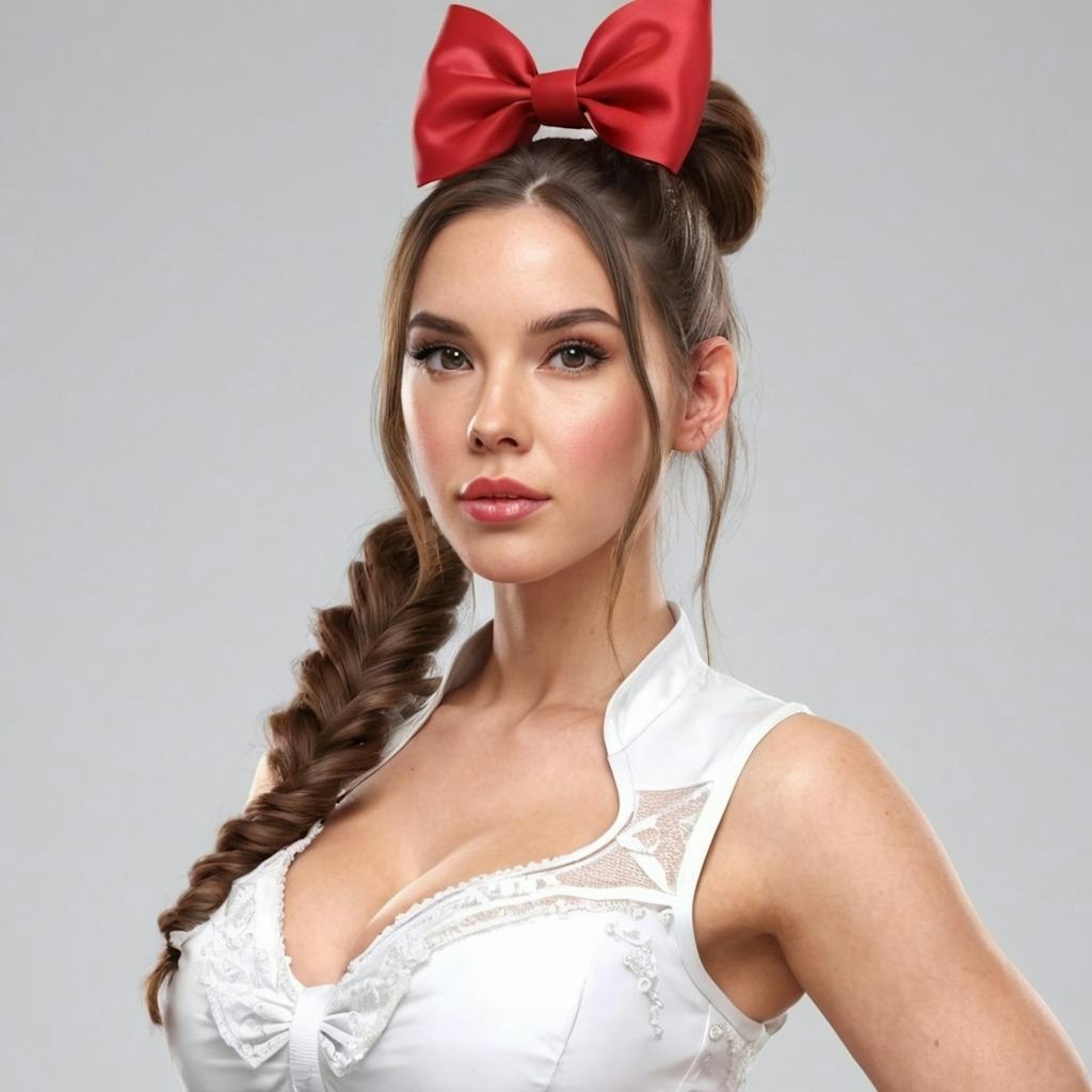 Beautiful red bow girl 2