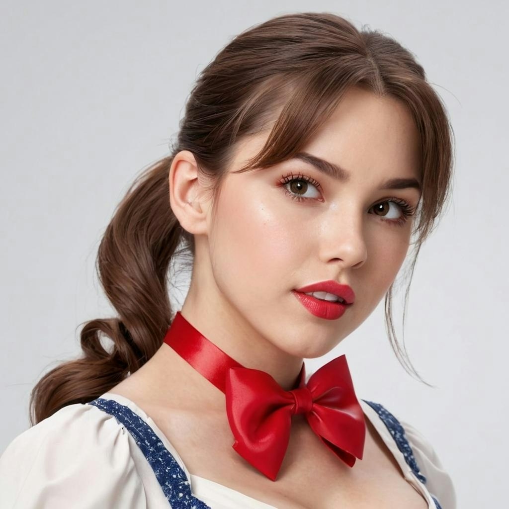 Beautiful red bow girl 2