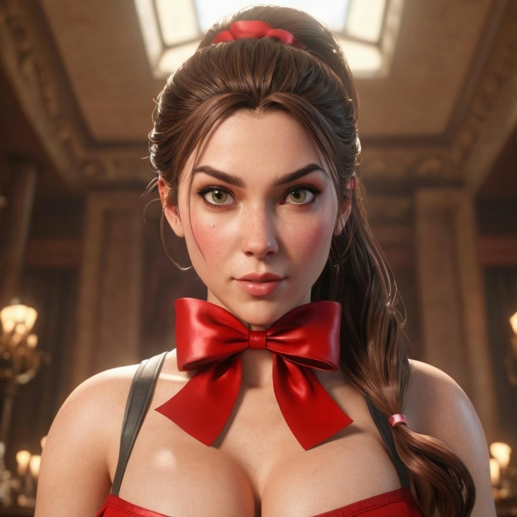 Beautiful red bow girl 2