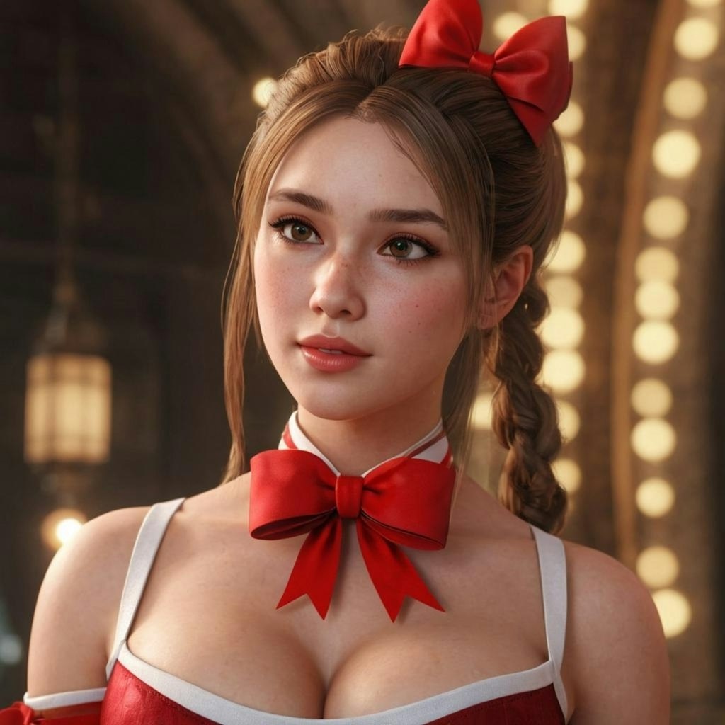 Beautiful red bow girl 2