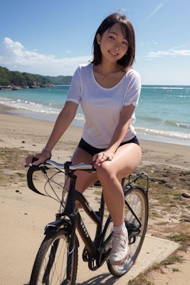 砂浜自転車