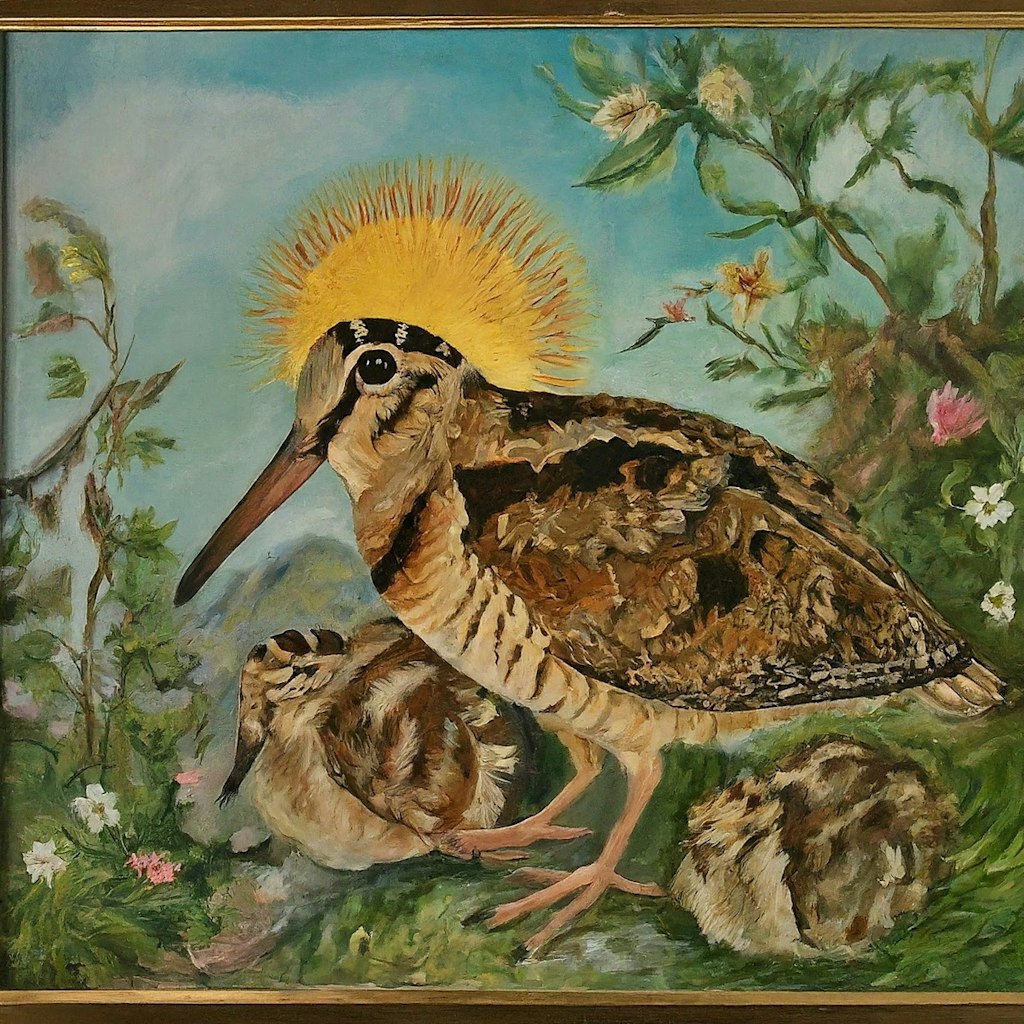 Shorebirds on church mural