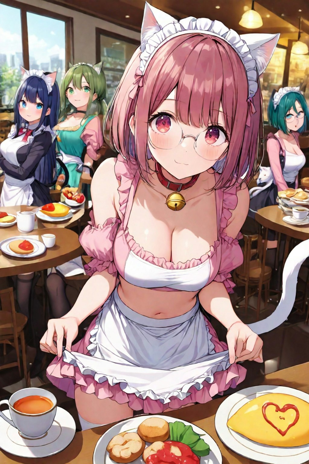 🐱猫耳娘のメイドカフェ🐾過剰サービスのメイドさん(*´ω｀*)⛰️⛰️