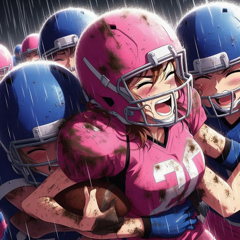 🏈泥まみれの女子アメフト 109