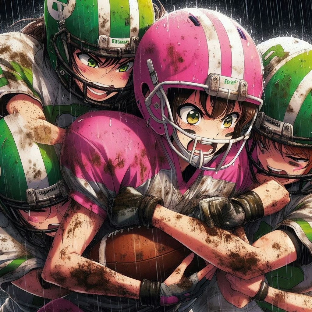 🏈泥まみれの女子アメフト 109