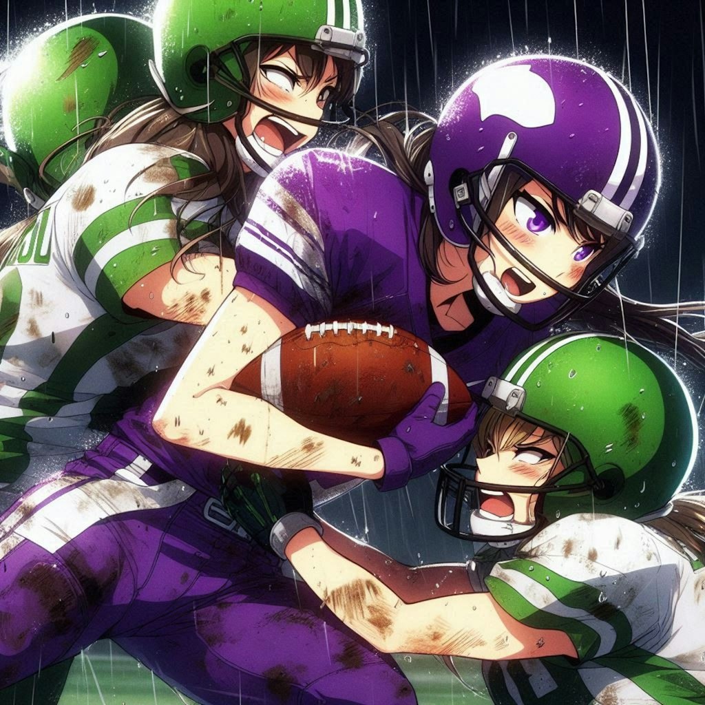 🏈泥まみれの女子アメフト 109