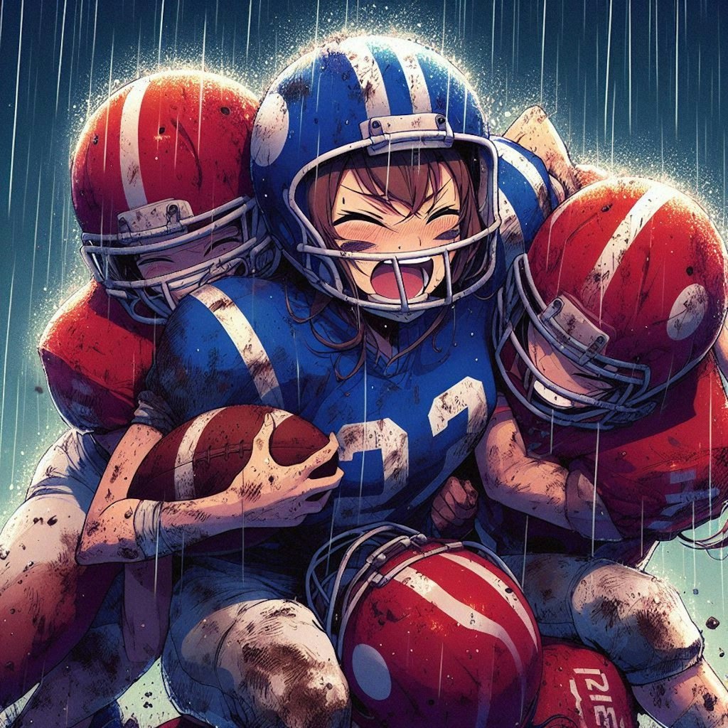 🏈泥まみれの女子アメフト 109