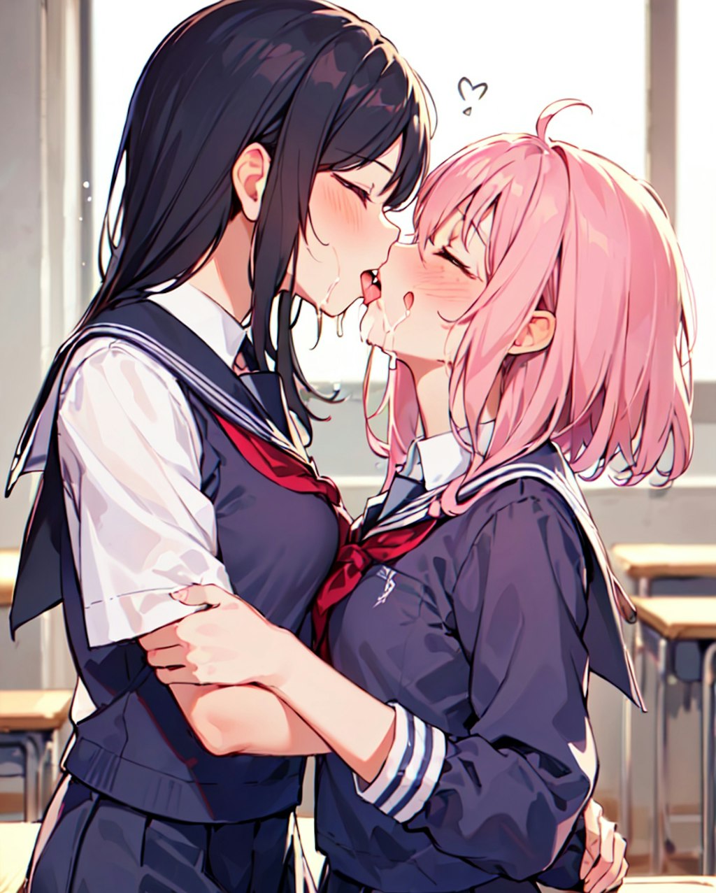 セーラー服百合キス