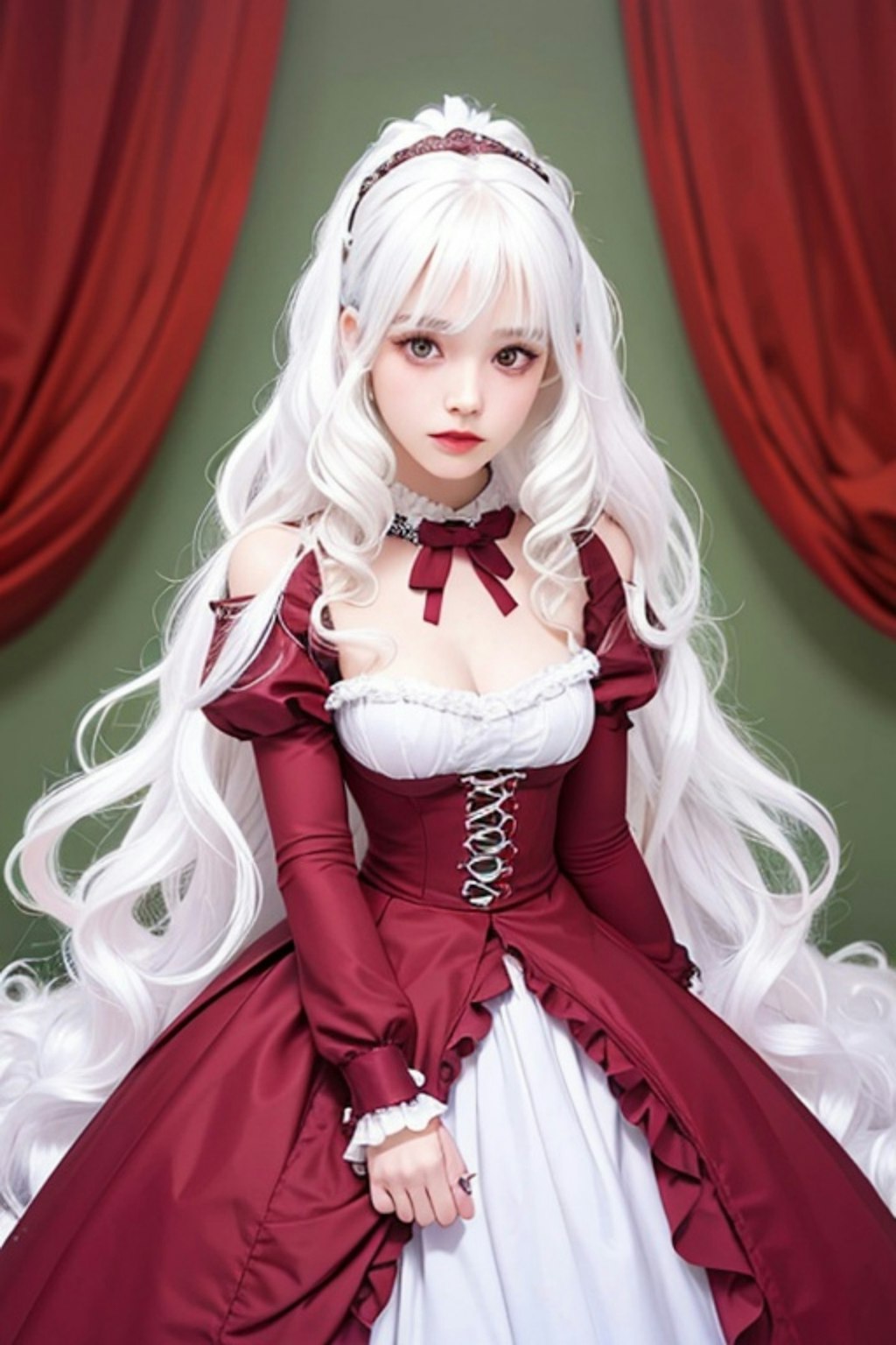 ドレスの白髪の人