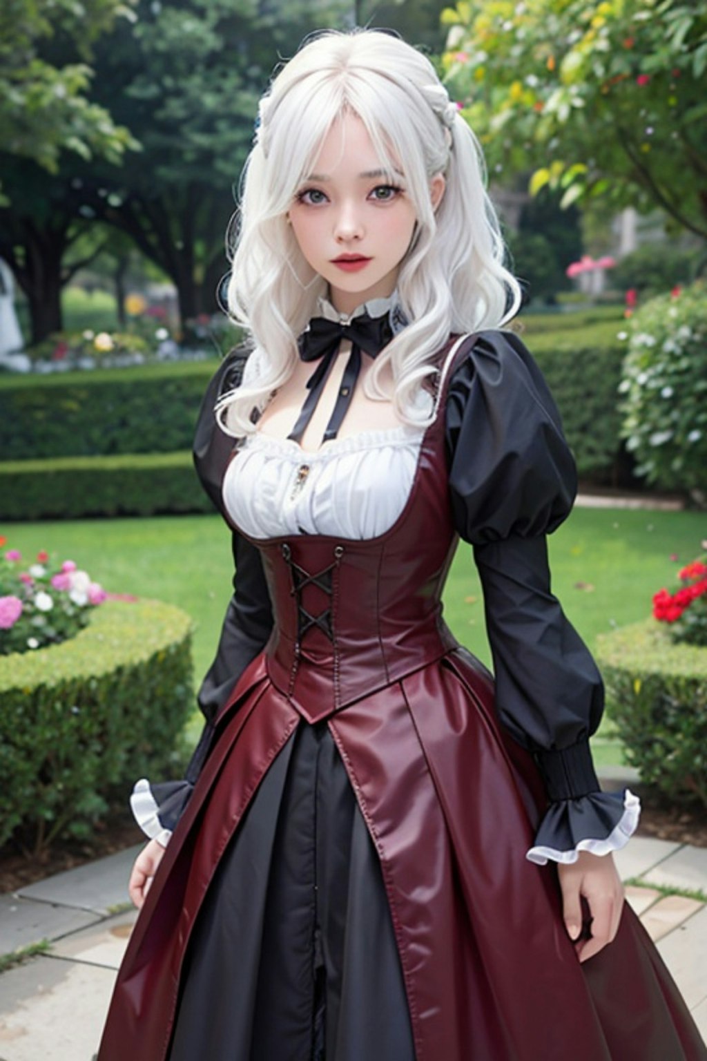 ドレスの白髪の人