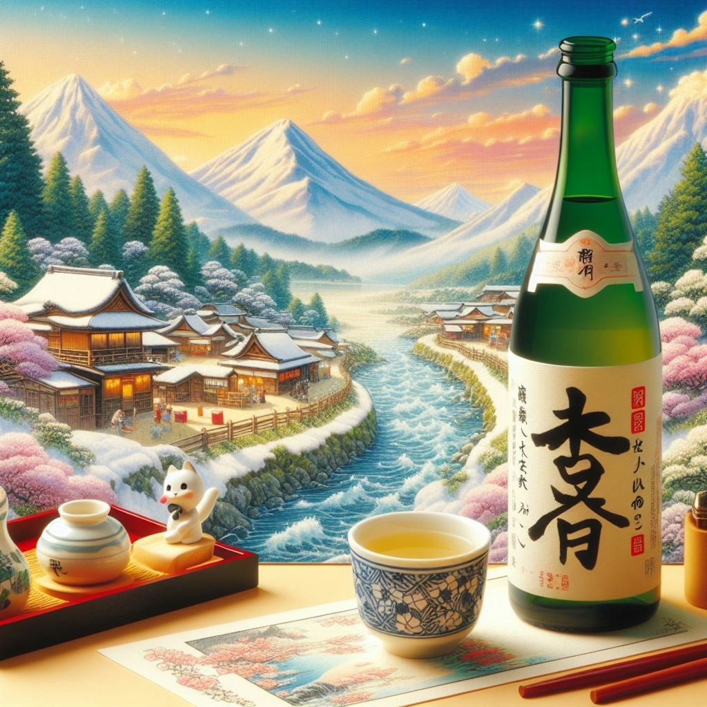 雪景色と清酒