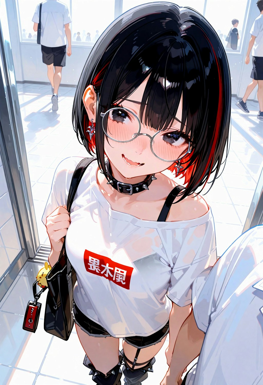 学内の内気ボブちゃん。