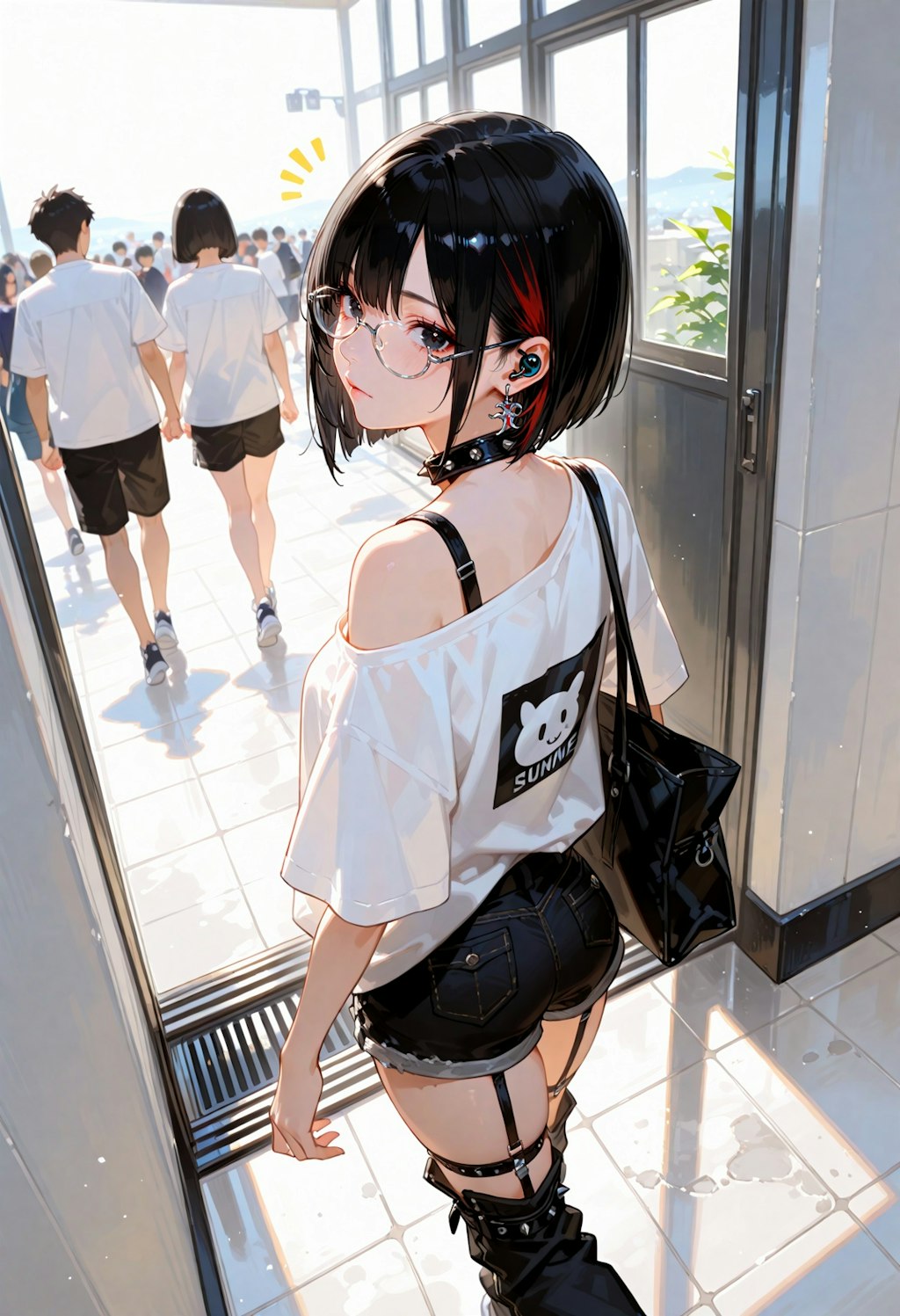 学内の内気ボブちゃん。