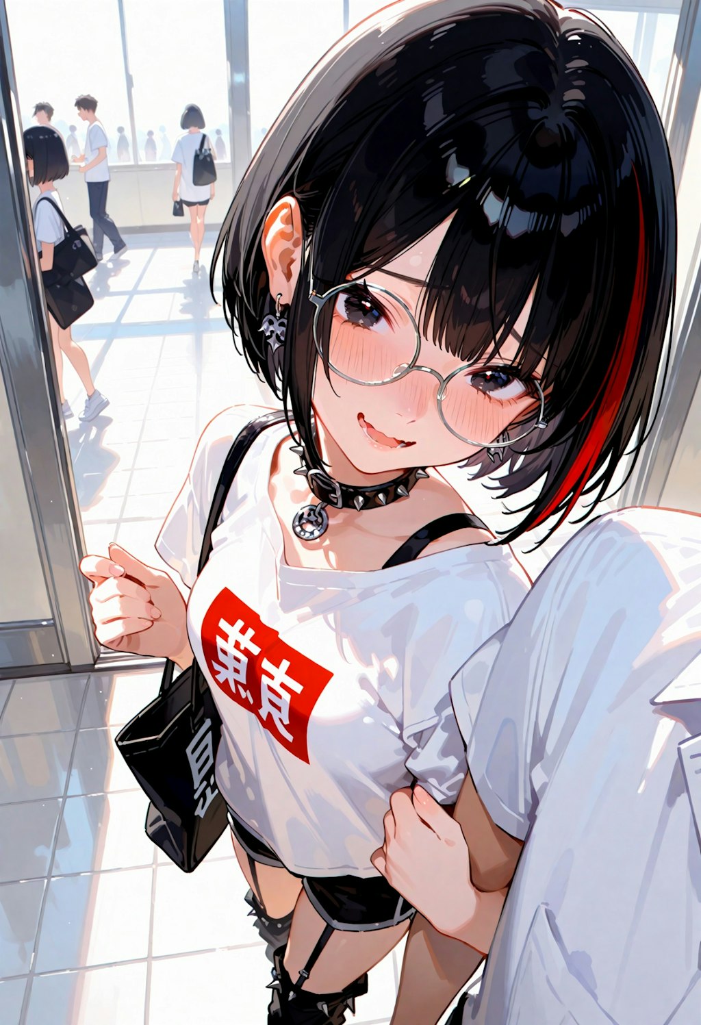 学内の内気ボブちゃん。