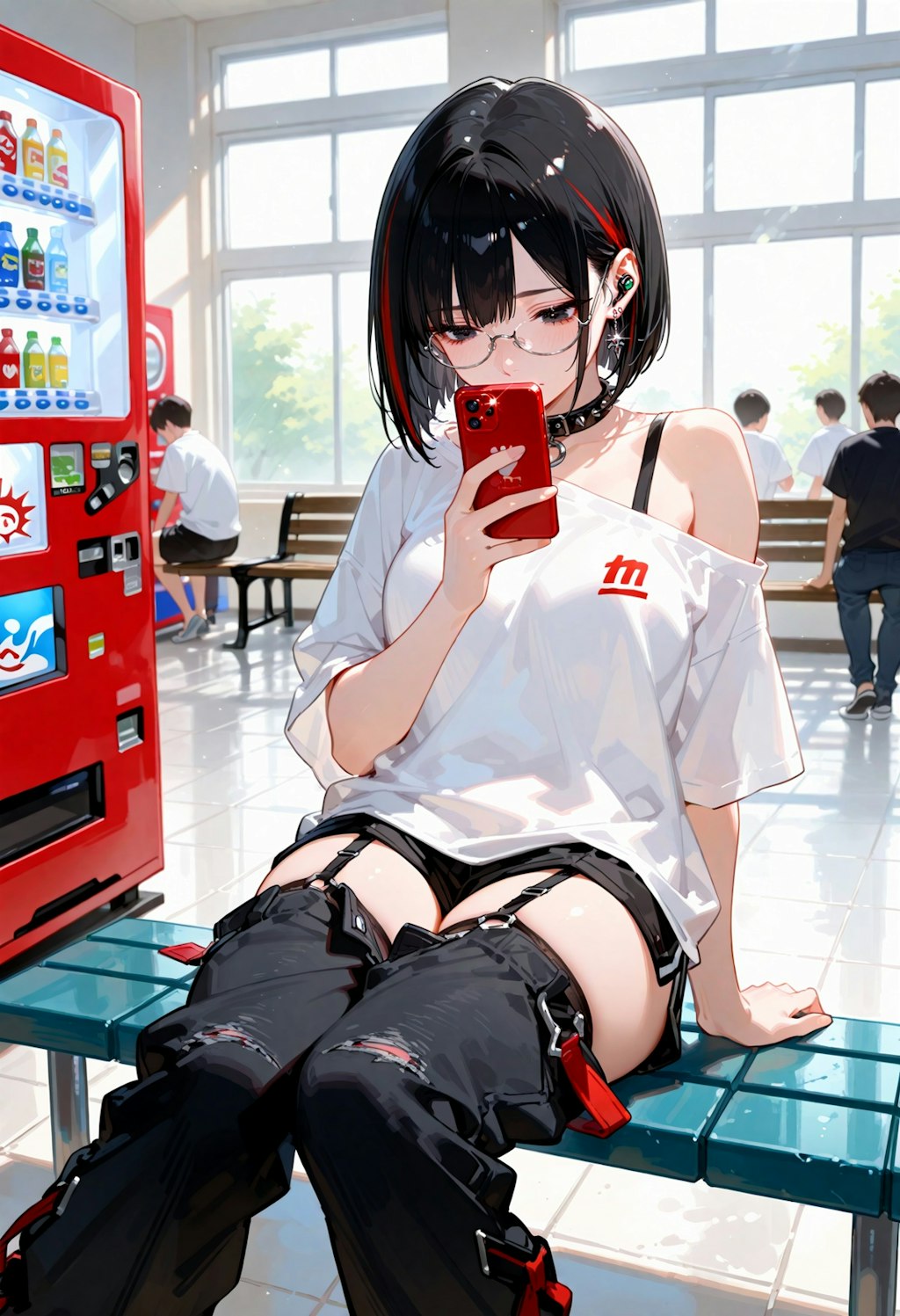学内の内気ボブちゃん。