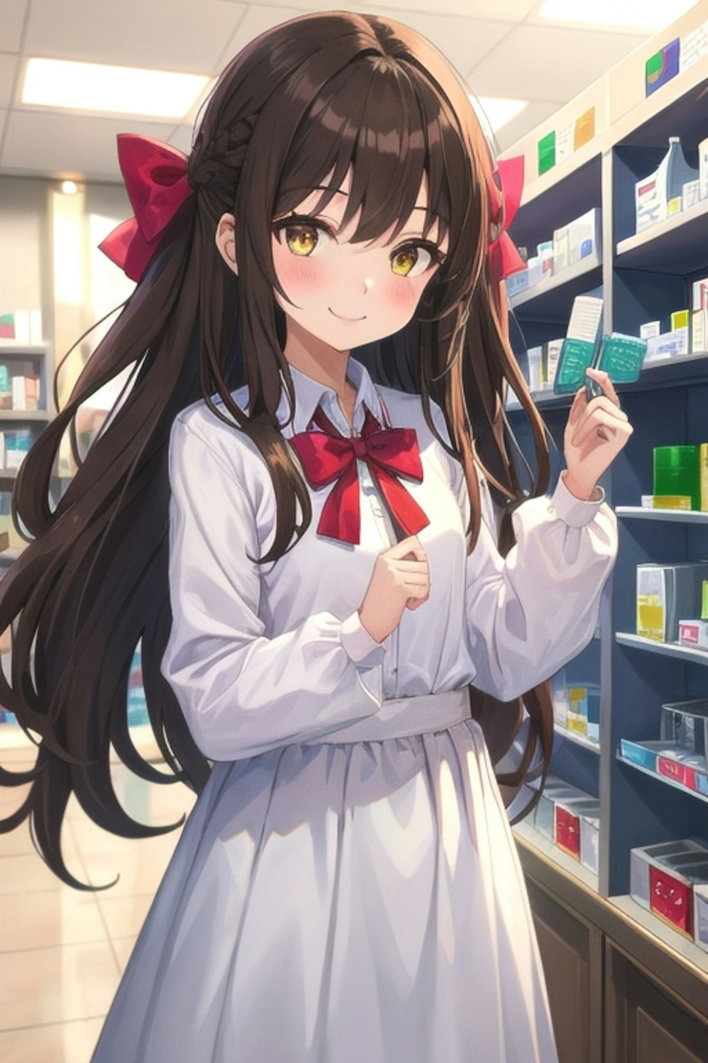 薬局に来た、なごみちゃん💊💉(´･ω･)_θお薬です