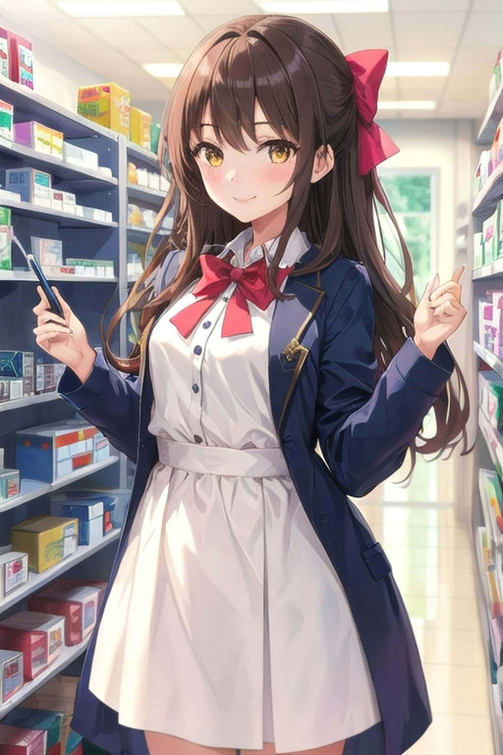 薬局に来た、なごみちゃん💊💉(´･ω･)_θお薬です