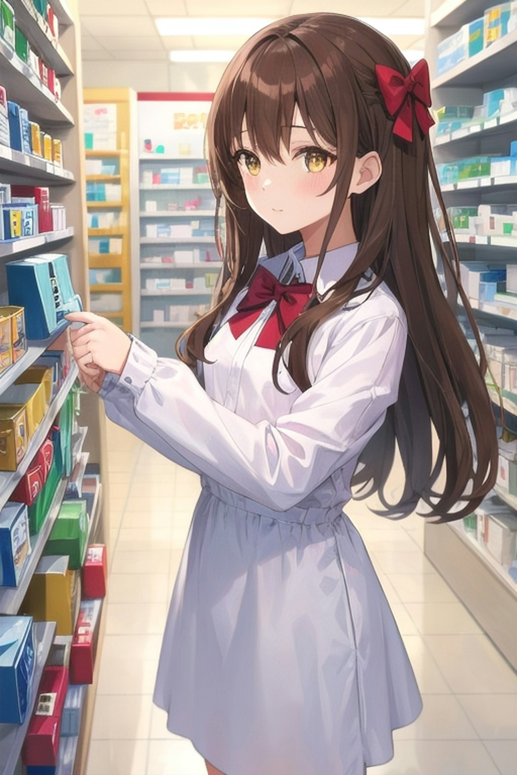 薬局に来た、なごみちゃん💊💉(´･ω･)_θお薬です