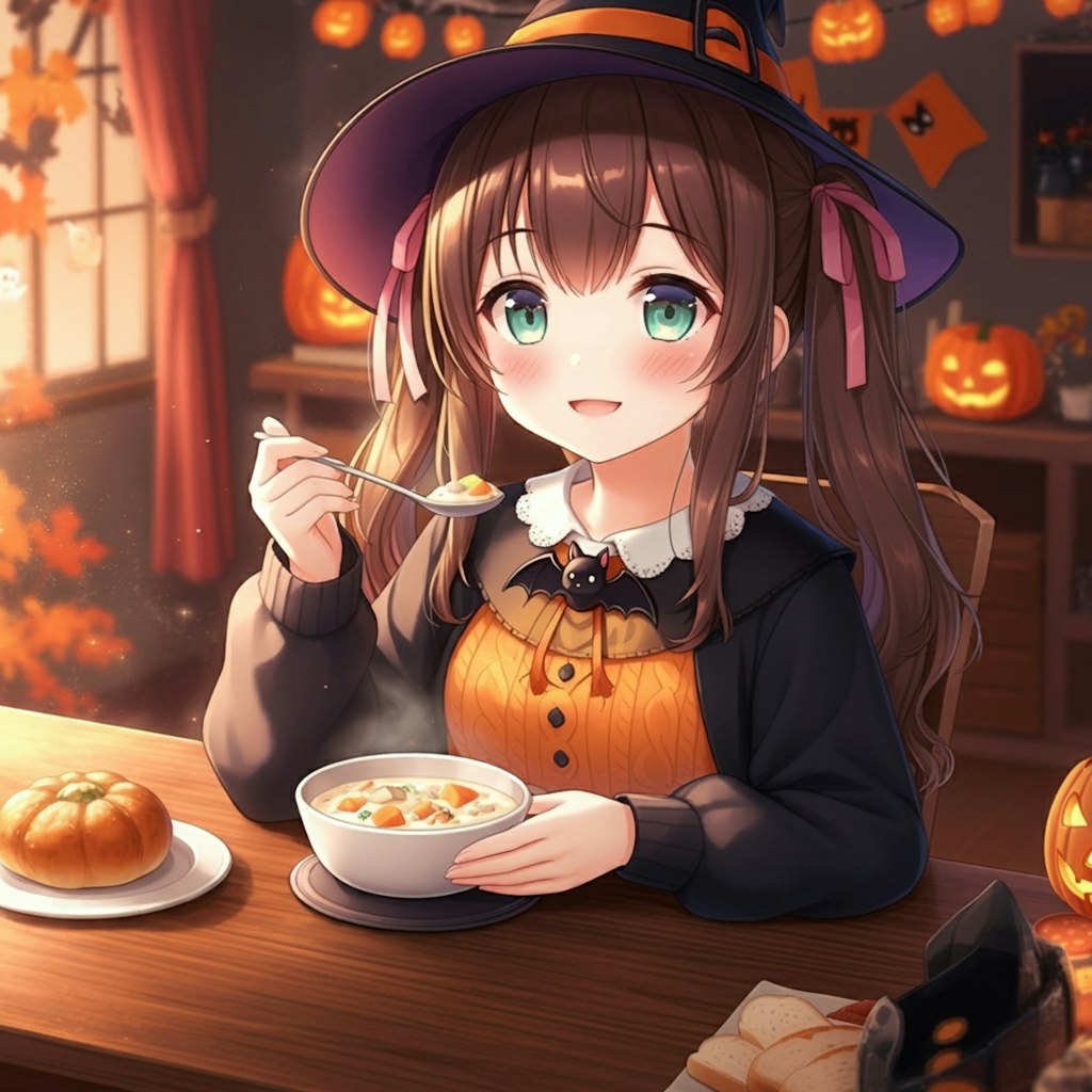 ハロウィンにシチューを食べる