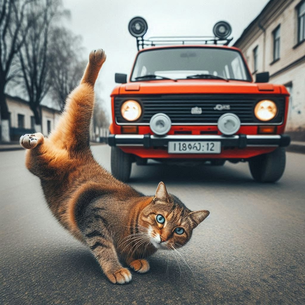 運転する猫