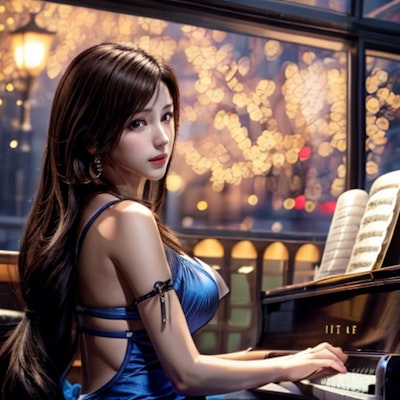 Tifa playing "Autumn Leaves" on piano