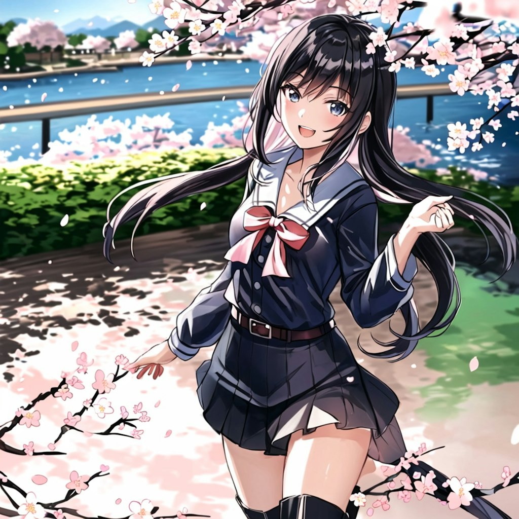 桜と制服