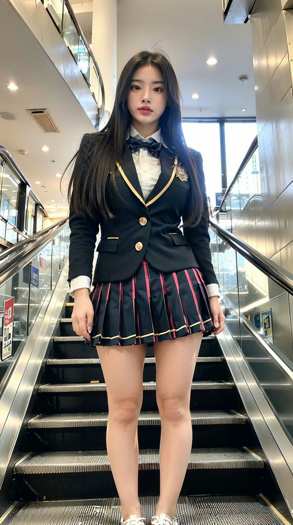 制服 jk 女子高生 黒髪 美女 生脚 脚フェチ 太もも