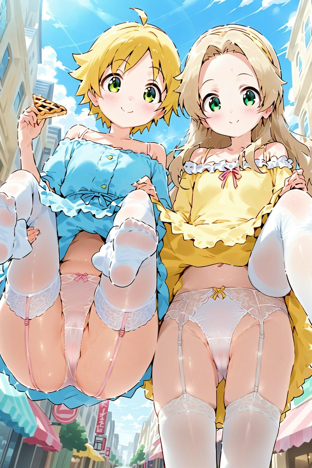 『わたしたち、キラキラパンティーズで～す、きゃっ♡』青羽ここな×星空凛 街角パンチラチャレンジ少女10