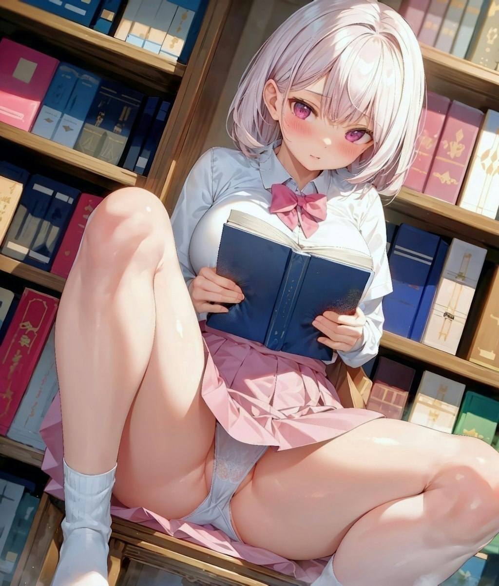 図書館で読書