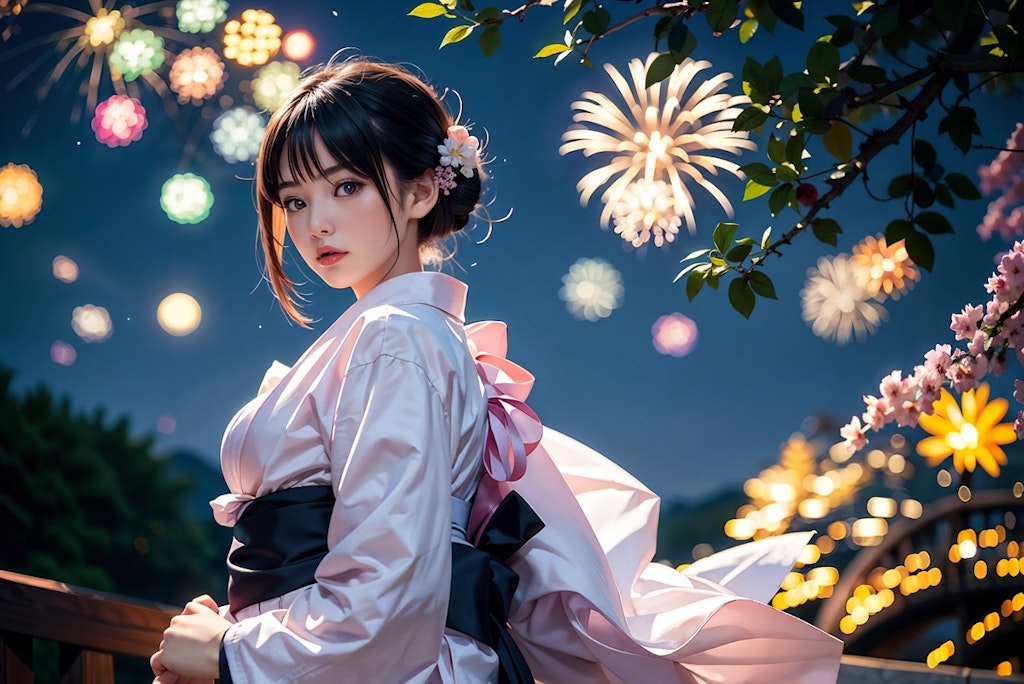 浴衣美人と夏の夜